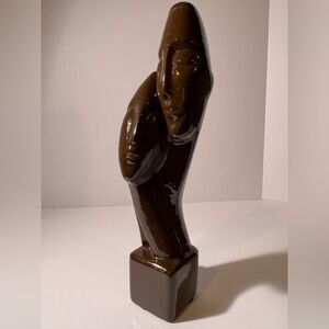 Vintage MCM Brown Ceramic Sculpture
